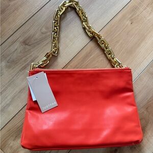 JustFab Orange and Gold Shoulder Bag